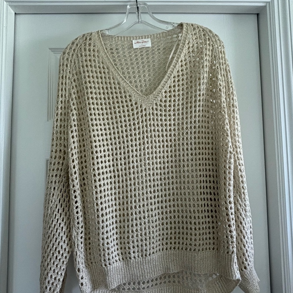 Chic V-Neck Knit Sweater in Cream